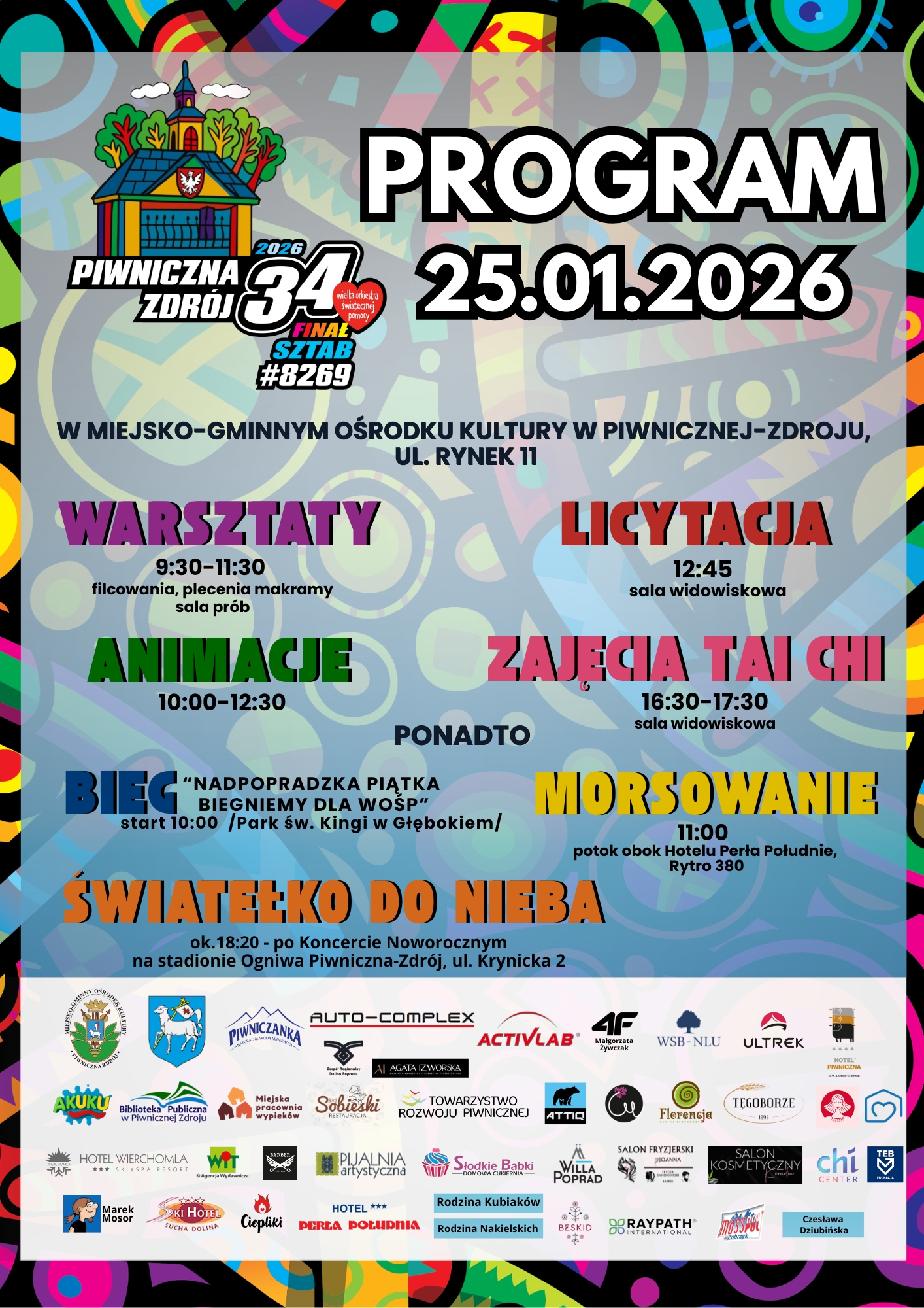 Program 34. Finału WOŚP w Piwnicznej-Zdroju