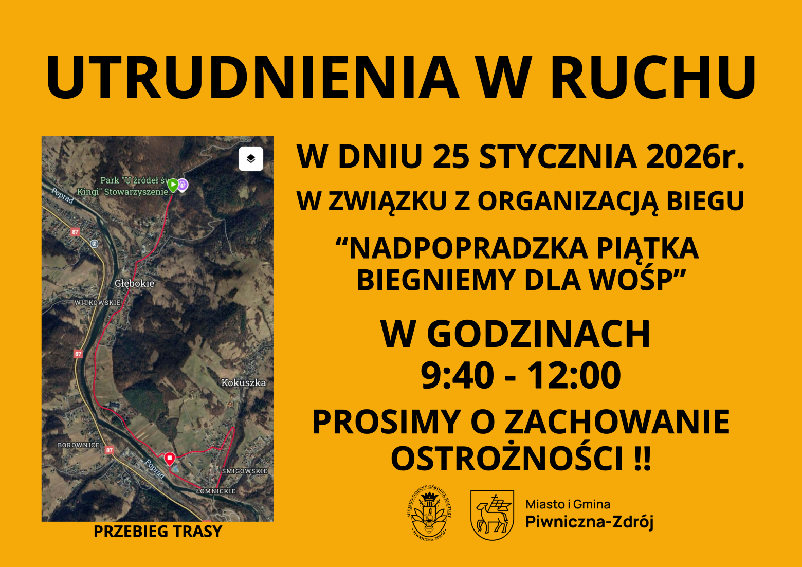Utrudnienia w Ruchu w związku z organizacją Biegu