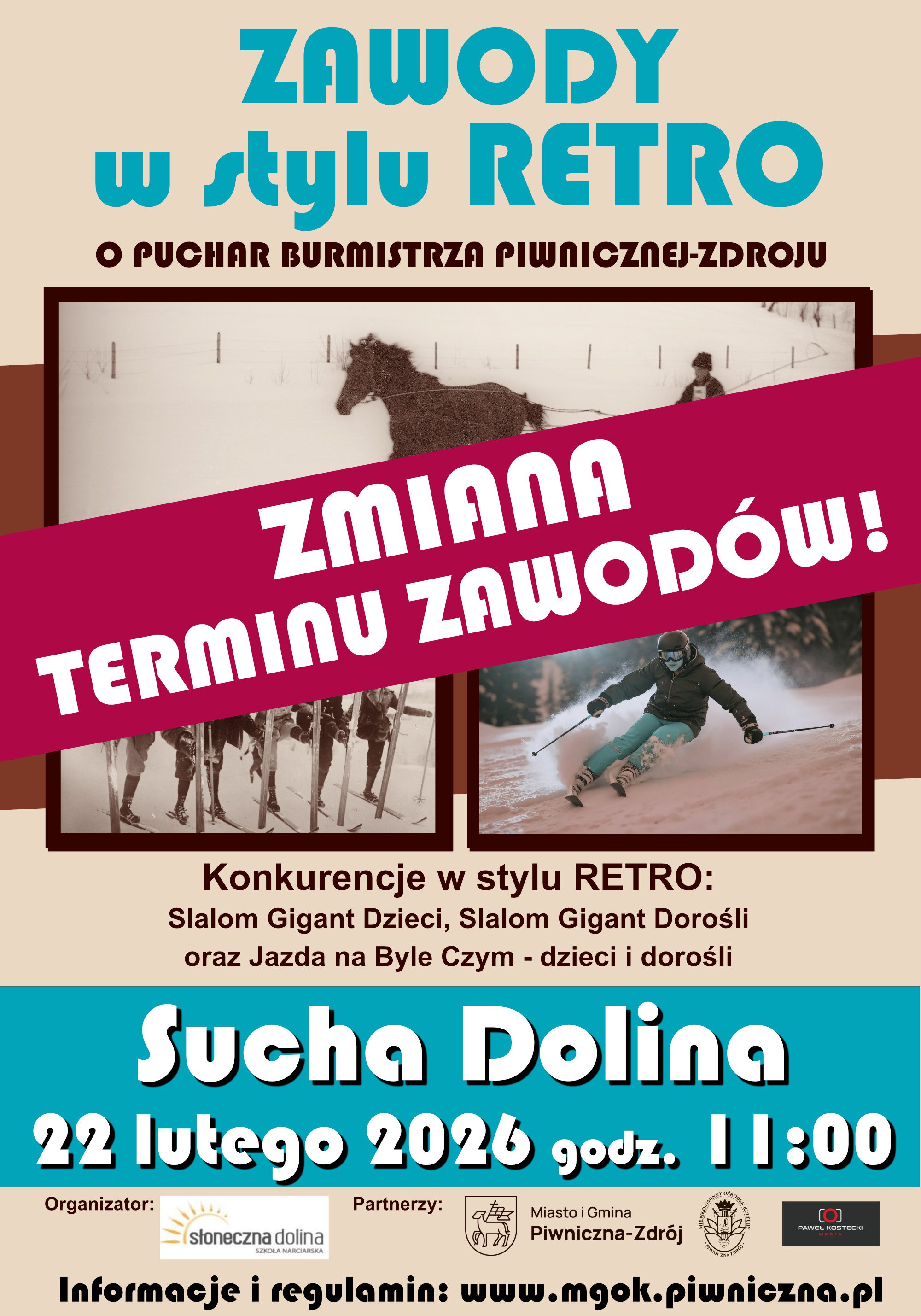 ZMIANA terminu zawodów narciarskich w Suchej Dolinie