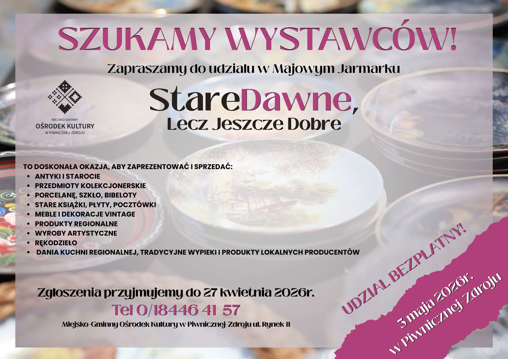 Szukamy wystawców na 3 maja !!!