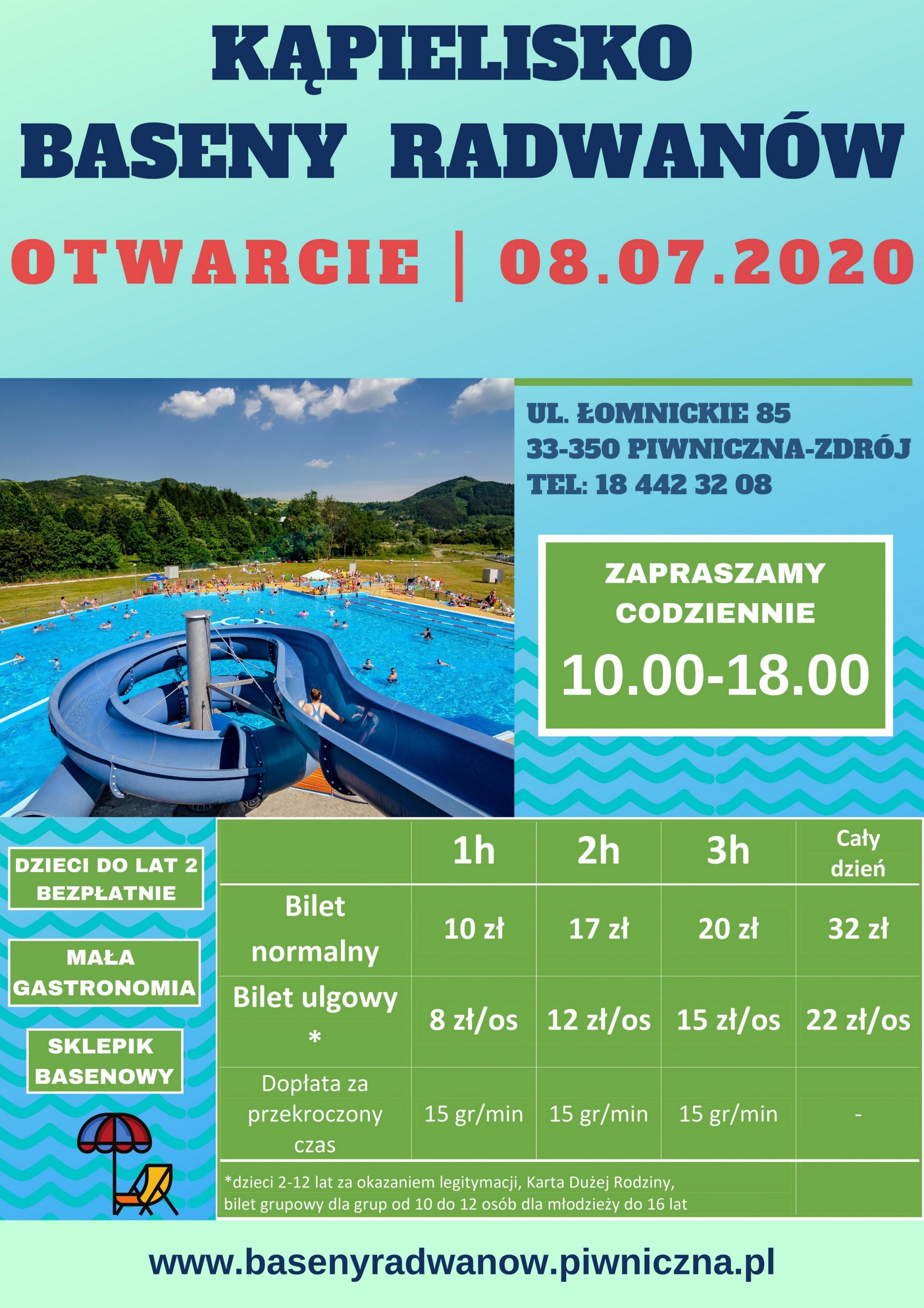 Kąpielisko Baseny Radwanów czynne od 08.07.2020