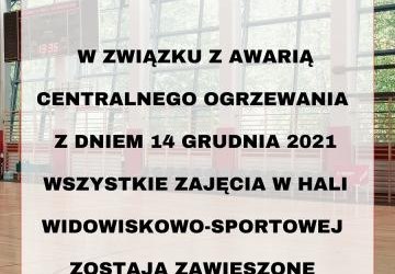 Tymczasowe zamknięcie Hali Widowiskowo-Sportowej